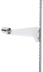 12 inch Round Chrome Hangrail Bracket for Slotted Standard - ½ inch slots 1 inch on center