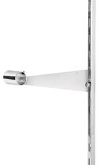 12 inch Round Chrome Hangrail Bracket for Slotted Standard - 1 inch slots 2 inch on center