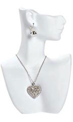 Small Side Profile White Earring/Necklace Display