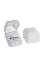 White Faux Leather Ring Box