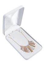 White Faux Leather Necklace Box