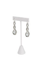 White Faux Leather Earring T-Bar Display
