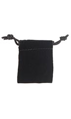 1 ¾ x 2 inch Black Velvet Drawstring Pouches