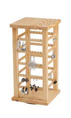 Small Wood Rotating Earring Display