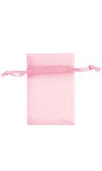 2 x 3 inch Pink Organza Drawstring Pouches