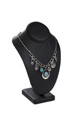 Large Black Faux Leather Necklace Display