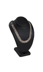 Small Black Faux Leather Necklace Display