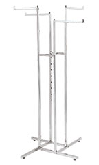 Chrome 4-Way Clothing Rack with Straight Arms