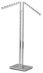Chrome 2-Way Clothing Rack with Slant Arms