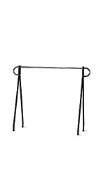60 x 48 inch Black & Chrome Single-Rail Clothing Rack