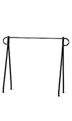 60 x 60 inch Black & Chrome Single-Rail Clothing Rack