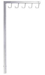 Interchangeable J-Hook Chrome Straight Arm for Clothing Rack