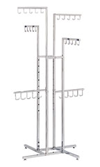 4-Way Chrome Handbag Rack with J-Hooks