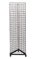 Black Triangle Wire Grid Tower with Base and Casters