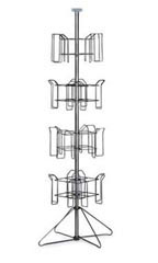4-Tier Chrome Rotating Standing Literature Rack