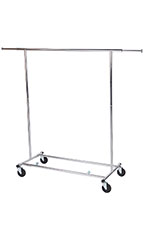 Economy Chrome Single-Rail Collapsible Salesman Clothing Rack
