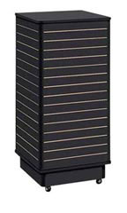 Black Slatwall Tower with Rolling Base
