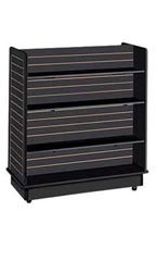 24 x 48 x 54 inch Black Slatwall Gondola with 6 Shelves