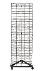 Black Triangle Slat Grid Tower with Base & Casters