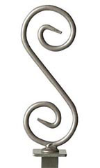 Boutique Raw Steel S-Shape Square Fitting Finial