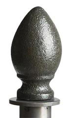 Boutique Raw Steel Teardrop Round Fitting Finial