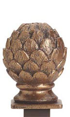 Boutique Cobblestone Artichoke Square Fitting Finial