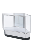Full Vision Rear Access Corner Display Case Gray Full Vision Rear Access Corner Display Case Gray