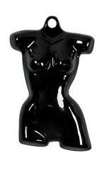 Economy Female Black Shapely Plastic Torso Form