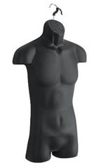 Male Molded Black Torso Form