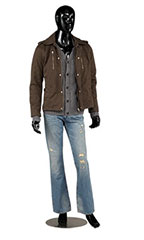 Male Glossy Black Cameo Fiberglass Mannequin