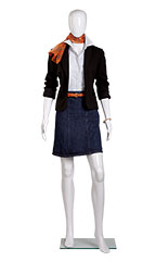 Female Glossy White Plastic Mannequin Pose 1