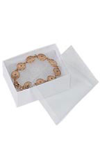 3 1/16 x 2 1/8 x 1 inch White Vu-Top Cotton Filled Jewelry Boxes