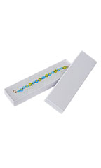 8 x 2 x ⅞ inch White Embossed Cotton Filled Jewelry Boxes