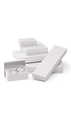 White Embossed Cotton-Filled Jewelry Box Assortment