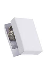 2 ½  x 1 ½  x 7/8 Cotton Filled White Kraft Jewelry Boxes
