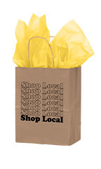 Medium Shop Local Paper Shopping Bags - Case of 100