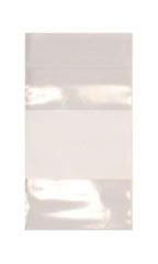 Resealable Clear Plastic Bags With White Block - Case of 1,000