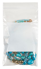 Resealable 5 x 8 inch Clear Plastic Bags With White Block - Case of 100