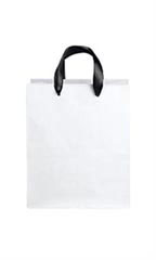 Medium (Cub) - White Premium Folded Top Paper Bags Black Ribbon Handles
