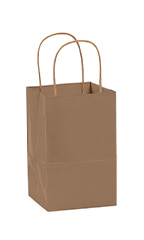Small (Rose) - Natural Kraft Paper Shopping Bags - Case of 250