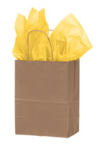 Medium (Cub) - Natural Kraft Paper Shopping Bags - Case of 100