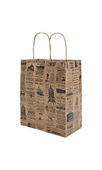 Medium (Cub) - Newsprint Paper Shopping Bags - Case of 100
