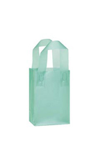Small Aqua Frosted Shopping Bags - Case of 100