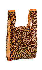 Medium Leopard Print Plastic T-Shirt Bags - Case of 500
