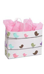 Large Little Birdies Paper Shopping Bags - Case of 100