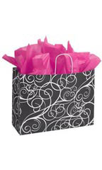 Large Elegant Swirl Paper Shopping Bags - Case of 100