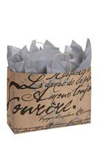 Large (Vogue) Paris Script Paper Shopping Bags - Case of 100