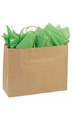 Large - Recycled Natural Kraft Paper Shopping Bags - Case of 250