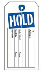 Blue/White Hold Slit Tags
