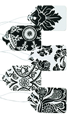 Boutique Strung Black and White Lace Paper Price Tag Assortment